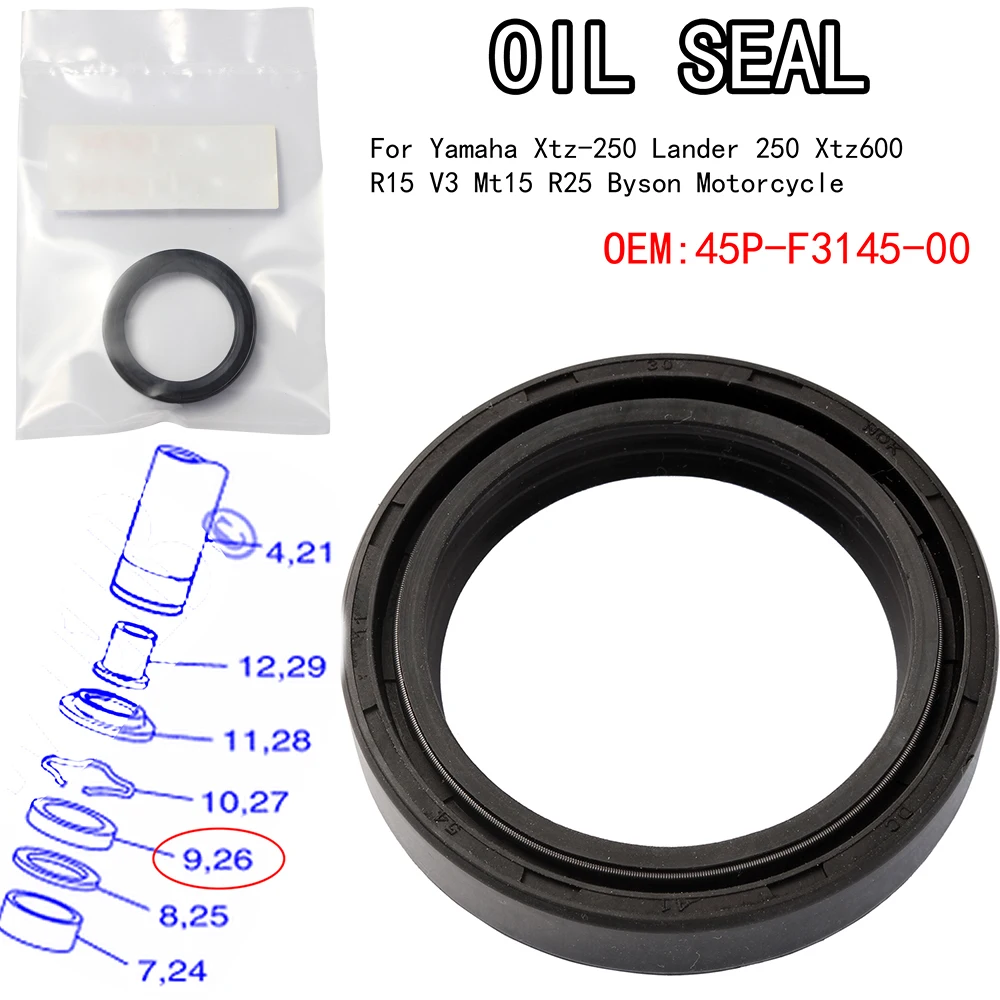 41X54X11 45P-F3145-00 Oil Seal Fork For Dust Cover For Yamaha Xtz250/Xtz600/Xtz660/Tenere/Fz8n/Lander 250/R15 V3/Mt15/R25/Byson