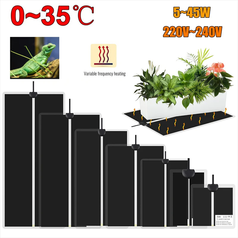 

5-45W Plant Warm Heating Pad Waterproof Reptile Heater Mat With Temperature Control Adjustable Controller Indoor Garden Seedling