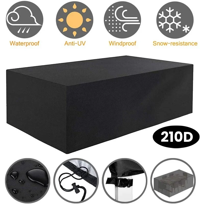 

210D Outdoor Garden Furniture Cover,Patio Garden Furniture Hood,Rain and Snow Chair Cover,Sofa Table Chair Dust Protective Cover