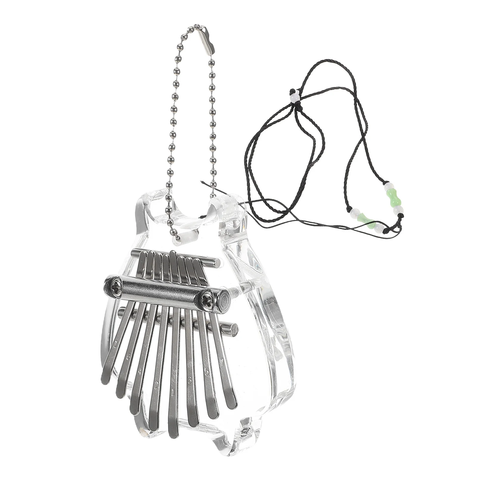 

1Set Thumb Piano 8-Key Transparent Crystal Mini Kalimba Portable Finger Musical Instrument for Beginners Travel Camping Practice