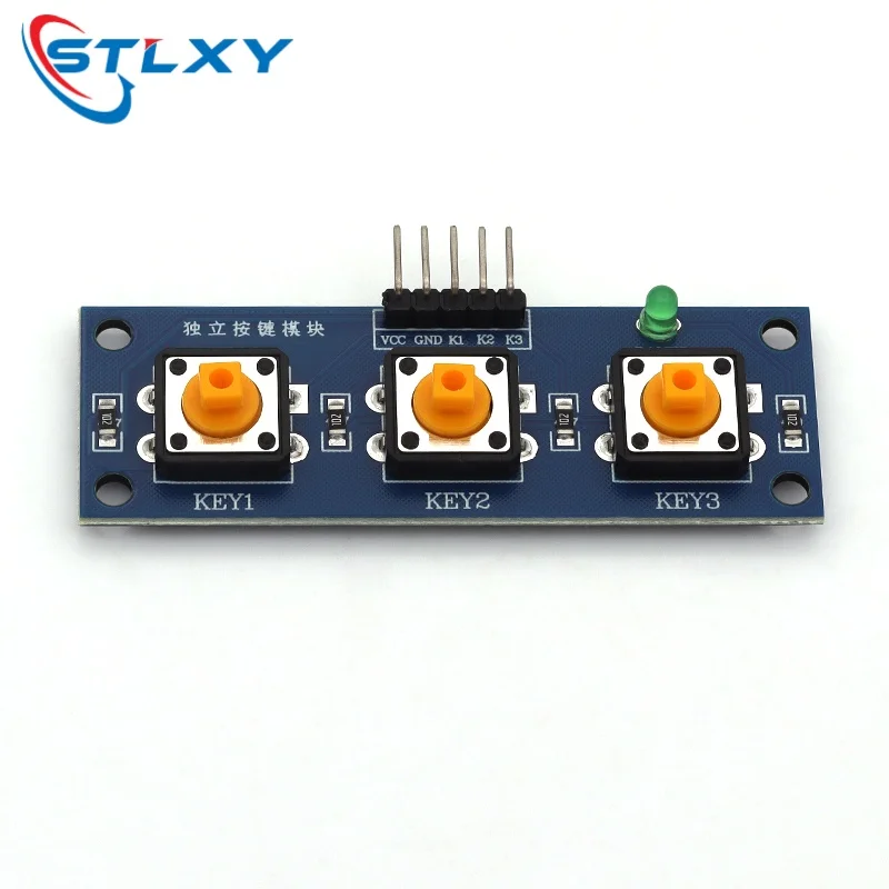Stlxy ST003 Three Touch Switch Large Button Module 3.3-5V Suitable for Single-chip Microcontroller ARM Raspberry-Pi Arduino