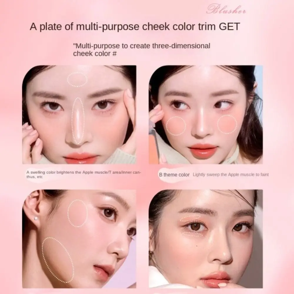 Acabamento fosco blush fosco expansível cor efeito de brilho paleta de maquiagem misturável paleta de blush de longa duração maquiagem facial