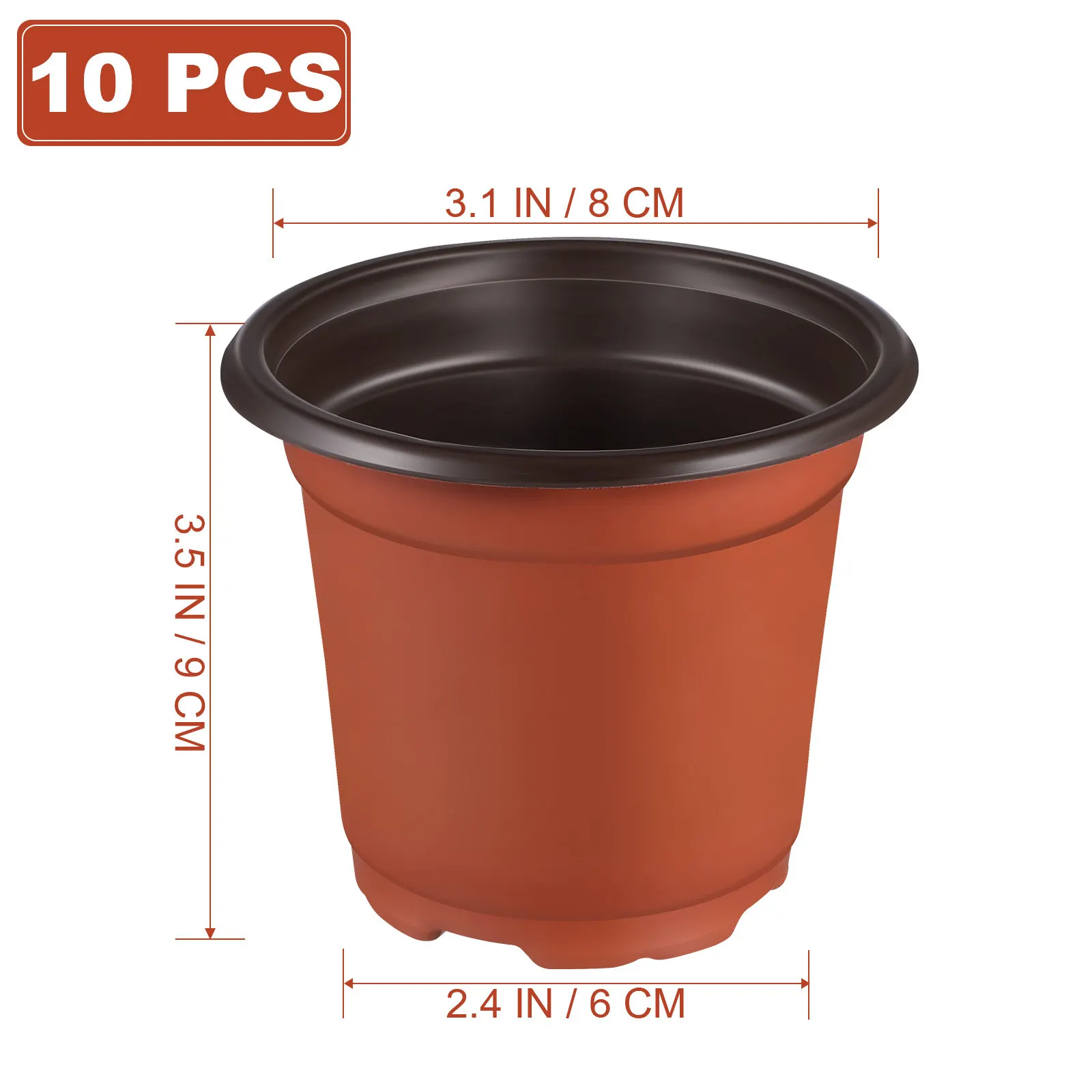 10Pcs Small Plastic Nursery Pots for Succulents Cactus Herbs Flowers Vegetables Indoor Outdoor Planting Cutting Transplanting
