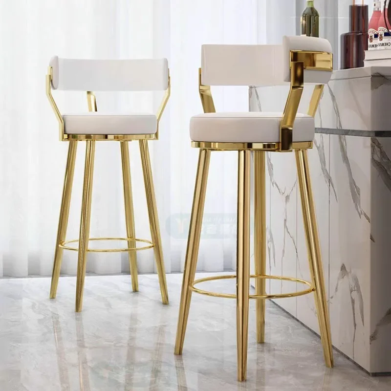 Barstool Vanity Bar Chair Kitchen Luxury Waiting Counter Round Bar Stool Make Up Vanity Sillas Para Comedor Restaurant Furniture