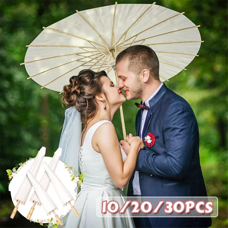 

Wedding Party Favor Paper Parasol Bamboo Umbrella 6/10 White Chinese Paper Umbrella Bridal Shower Centerpiece Photo Prop 60/80cm