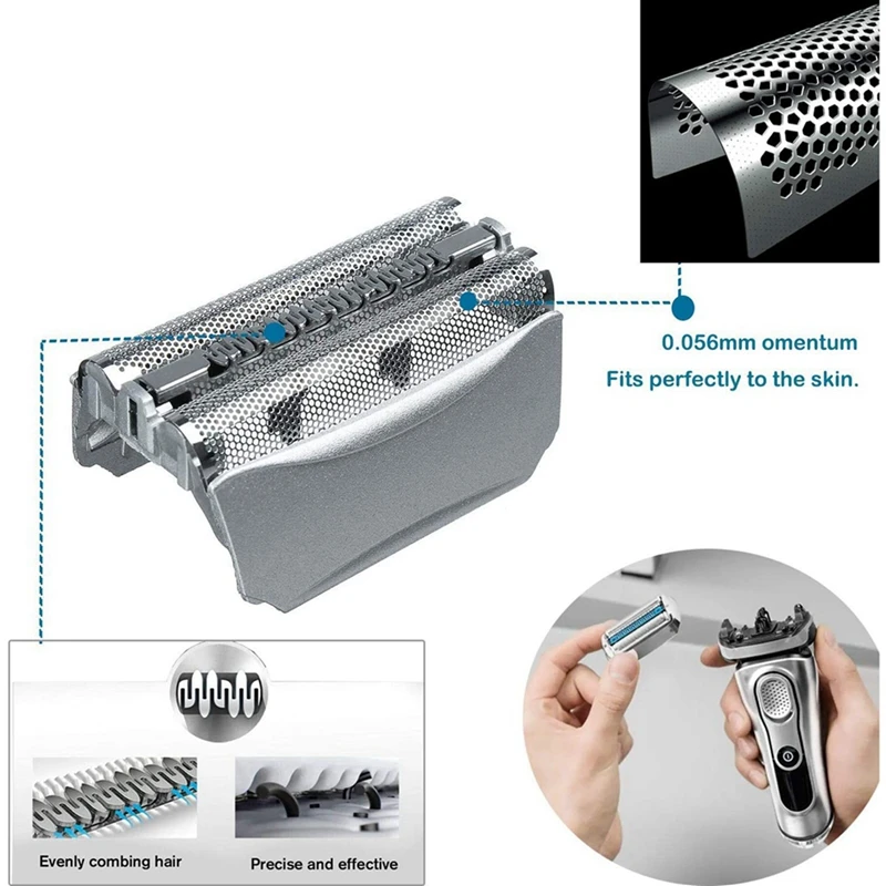 2X 51S-หัวโกนเปลี่ยนสำหรับชุด Braun 5 51S มีดโกนเงิน