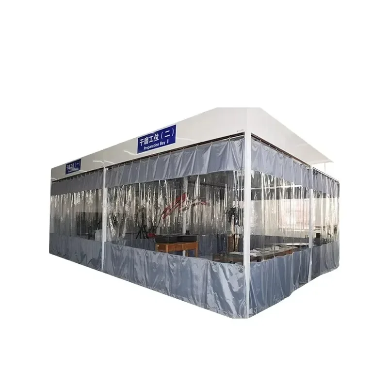 Light Emitting Diode Lighting Automotive paint preparation station, live, for spray booth and bake