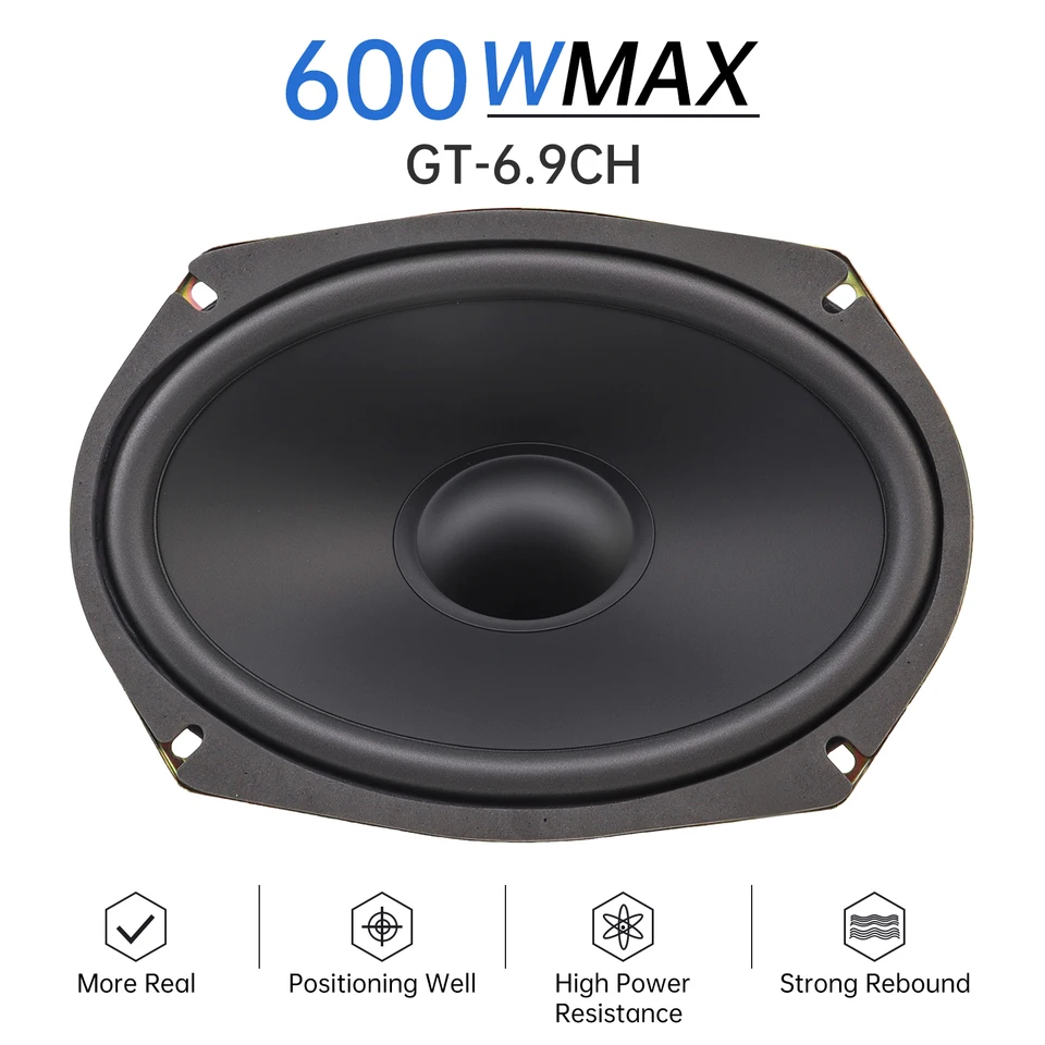 サブウーファーカースピーカー,6x9インチ,600W, 12v,車のドア,自動