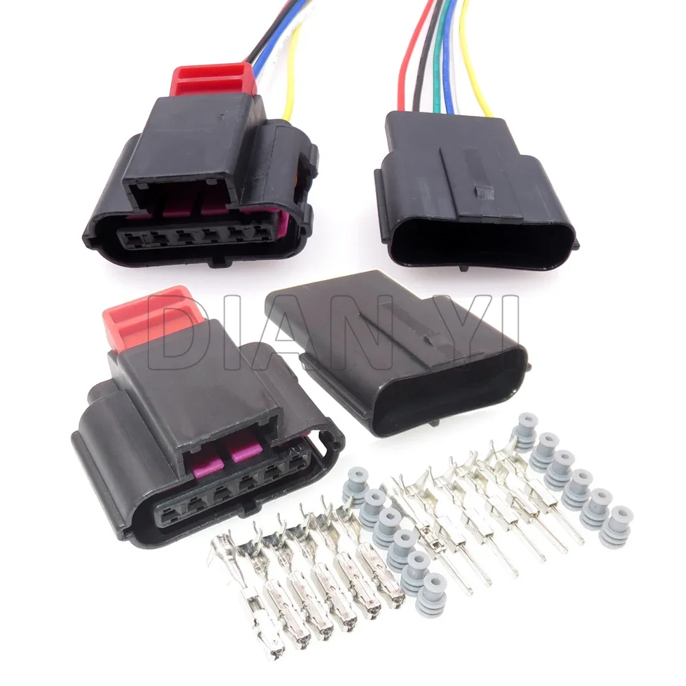 1 Set 6 Way AC Assembly Auto Wire Plug Waterproof Gas Accelerator Throttle Pedal Socket With Cables 8K0973706 For Audi VW Skoda