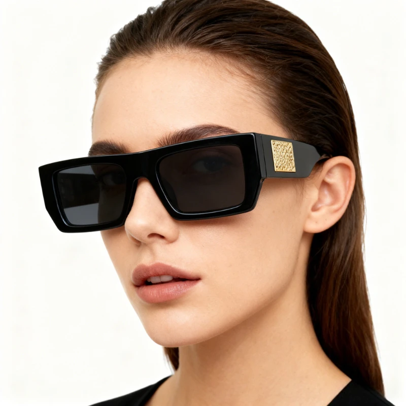 الرجعية موضة مربع النظارات الشمسية النساء الرجال Vintage العلامة التجارية مصمم نظارات شمسية الأعمال تخفيف الذكور الإناث نظارات واقية #1