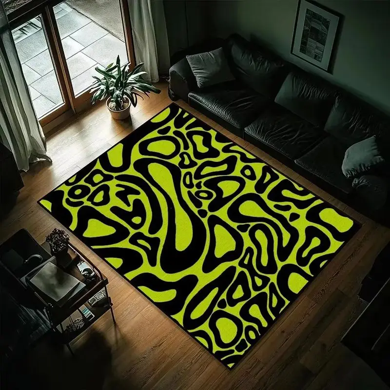 VIKAMA Modern Abstract Swirl Rug—Non-Slip Large Living Room Rug, Bedroom and Gaming Room Floor Mat, Home Decor