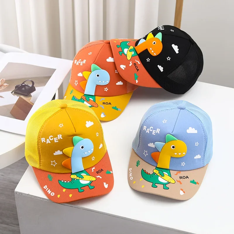 Cartoon Dinosaur Children Baseball Cap Cute Animal Kids Sun Hat Spring Corduroy Outdoor Boys Girls Peaked Caps Bonnet Gorras