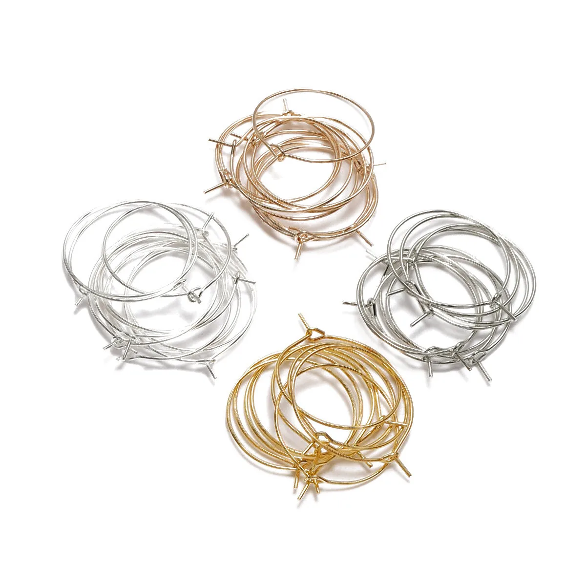 50pcs Iron Hoop Earrings Blank Findings 20MM - 40MM for DIY Making Accessories