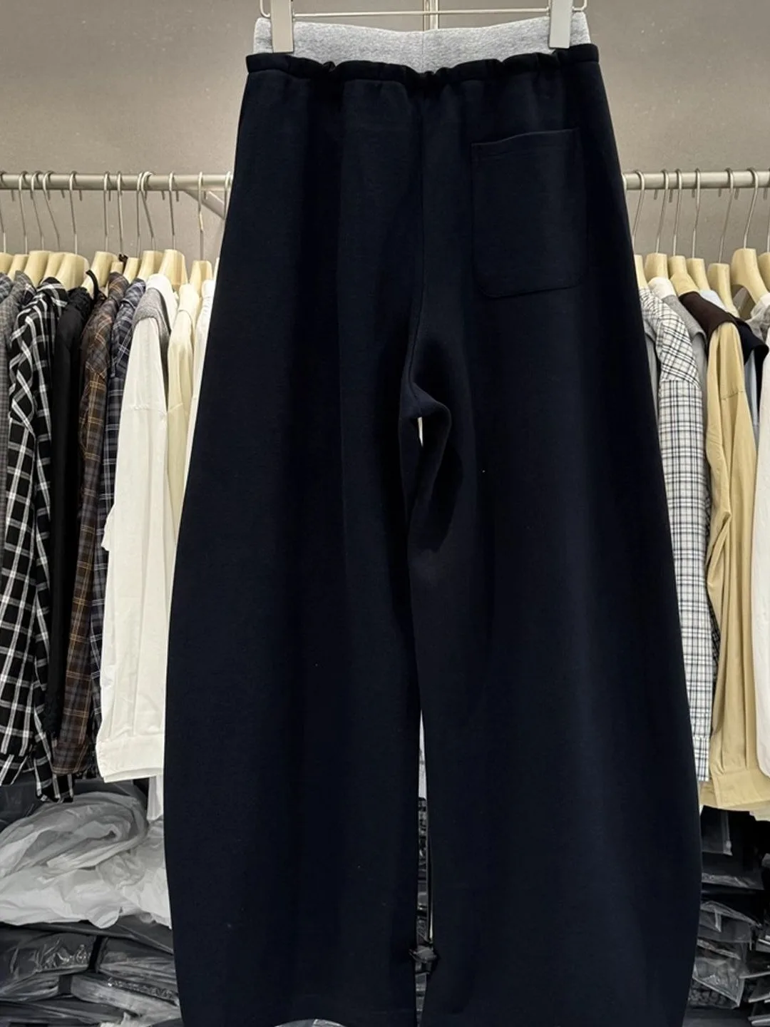 Authentic Fashionable Women's Wide Leg Pants Spring Autumn New Style Casual Versatile Trousers Knife  Waist Design