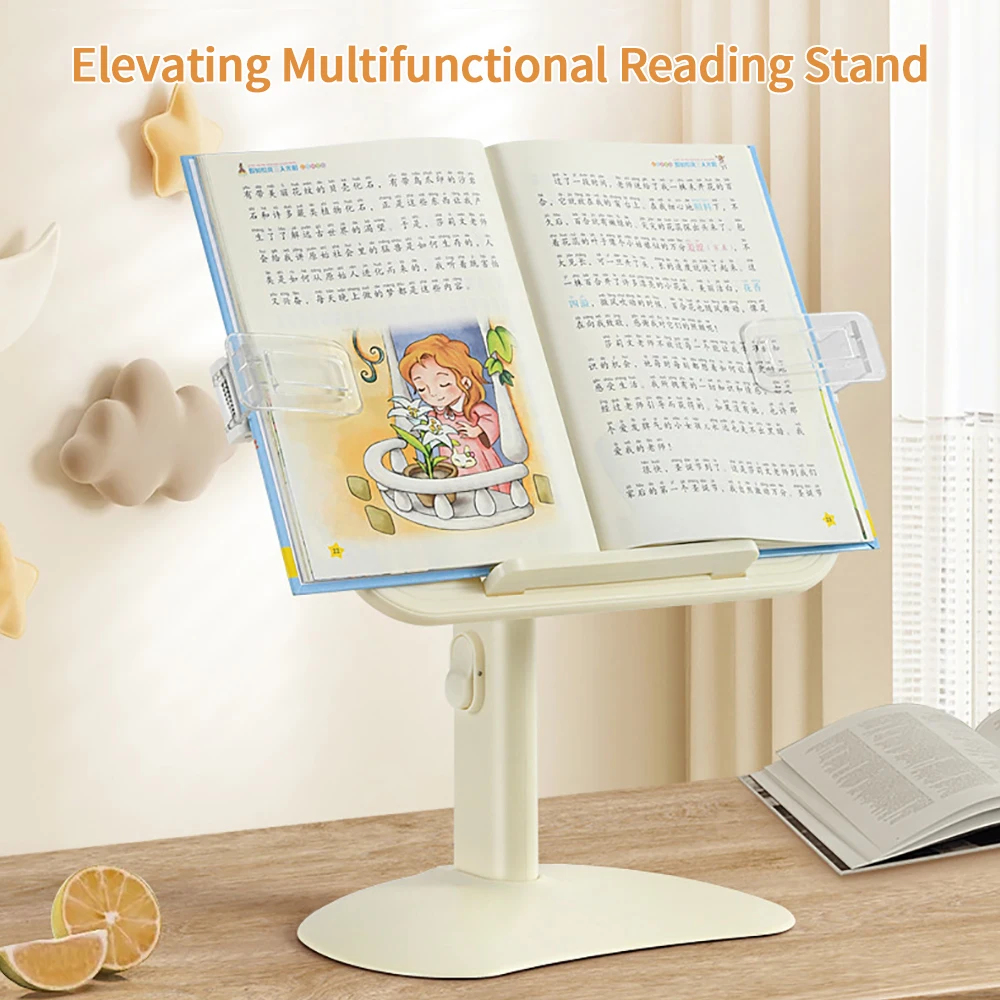 Student Reading Rack ABS Material Height Adjustable Book Stand Multifunction Lifting Desktop Reading Rack For Book Tablets Phone