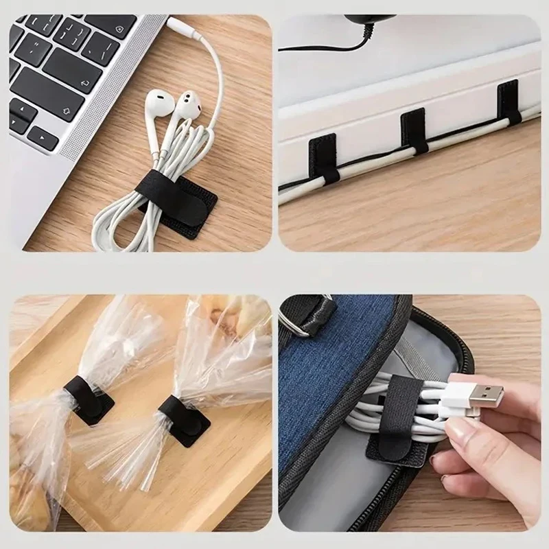 Lot de 10 barrettes auto-adhésives réutilisables, sangles de protection