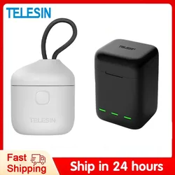 TELESIN Endurence Battery Charger Portable Fast Charging Storage for GoPro Hero 12 11 10 9 Black Action Camera Accessories