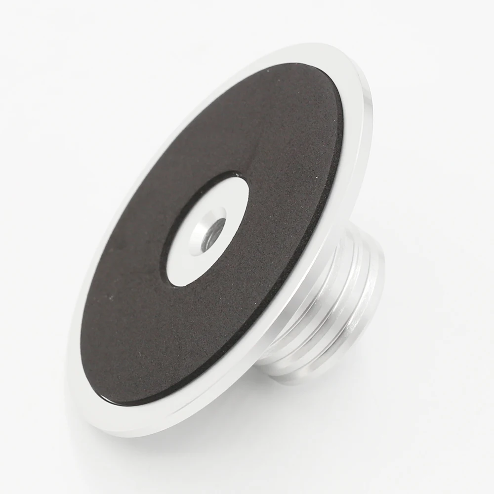 แผ่นอลูมิเนียมกันโคลงสำหรับเครื่องเล่นแผ่นเสียงไวนิลเครื่องเล่น CD ที่หนีบน้ำหนักบันทึกสูง31มม. สีเงินสีดำ78มม.