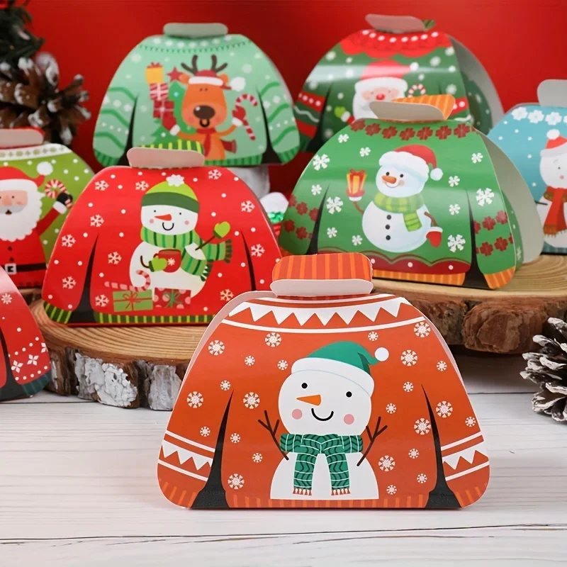 24 Stücke Weihnachten Süßigkeiten Box Tuch Form Schokolade Geschenkverpackung Box Tasche 2025 Frohe Weihnachten Dekoration 2026 Neujahr Lieferungen