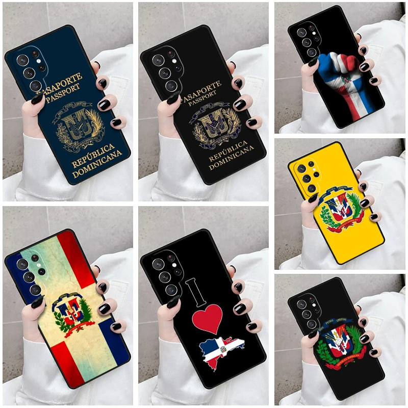 Phone Case For Samsung Galaxy S24 S23 S21fe S22 Ultra Plus Note 10 20 S8 S9 S10 Cover Retro Dominican Republic Flag Protective