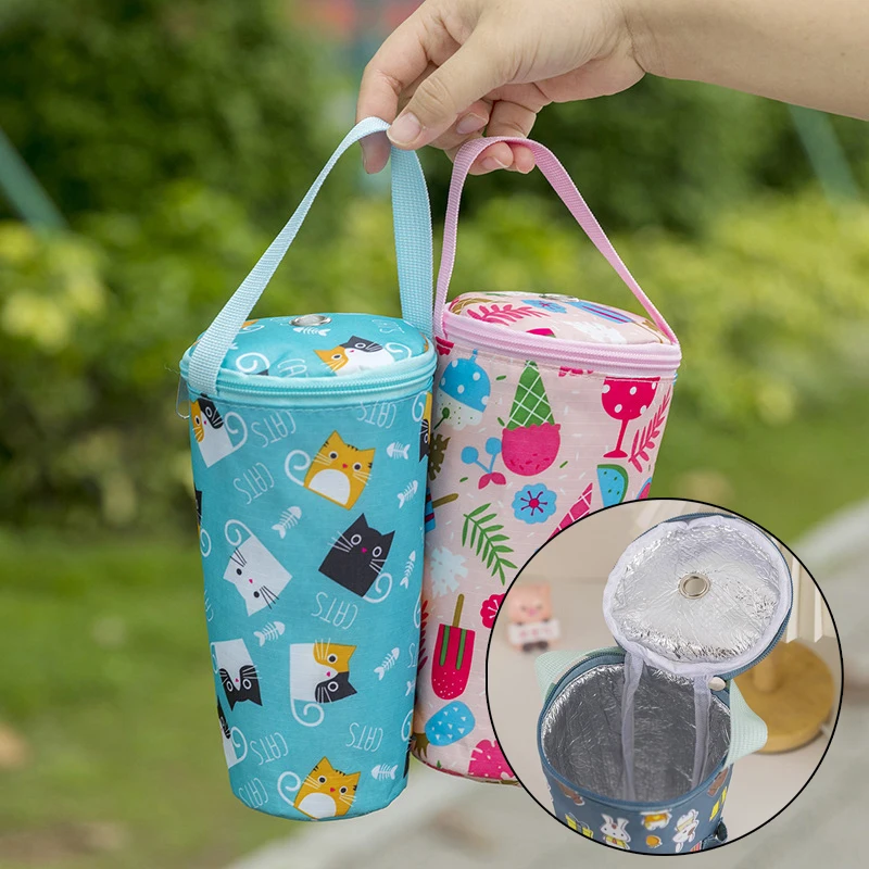 Portable Milk Tea Tote Bag Heat Preservation Bag Eco-friendly Handbag Carrying Insulated Cup Cover Tumbler Cup Accessories