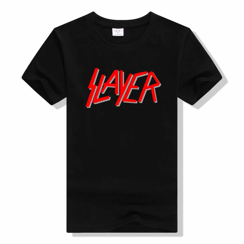 Metal Band T-Shirt Slayer Printed Fashion Streetwear Crew Neck Short Sleeve Tshirt Cotton Rock Tops T Shirt