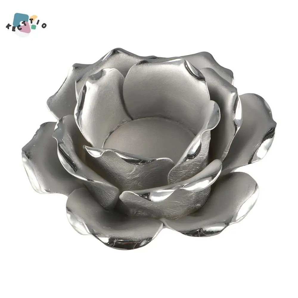 

Light Luxury 3D Rose Flower Candlestick Handicraft Exquisite Lotus Candle Holder Simple Emulation Flower Ornaments Photo Props