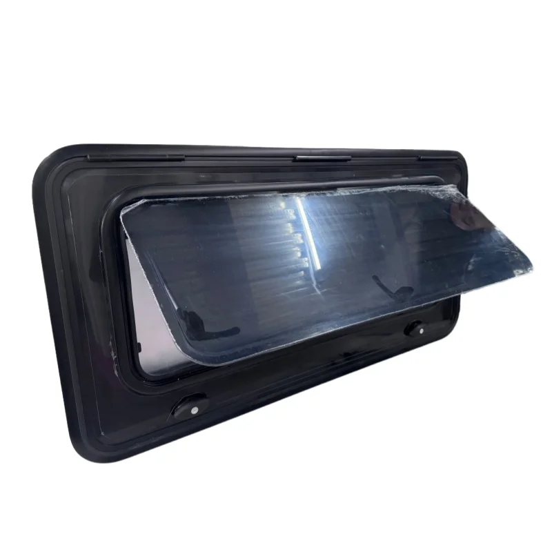 

Black/White Four Round Corner 1200x600mm Camper Box Trailer Caravan Truck Camper Locker Door With Openable Window,Custom Sizes