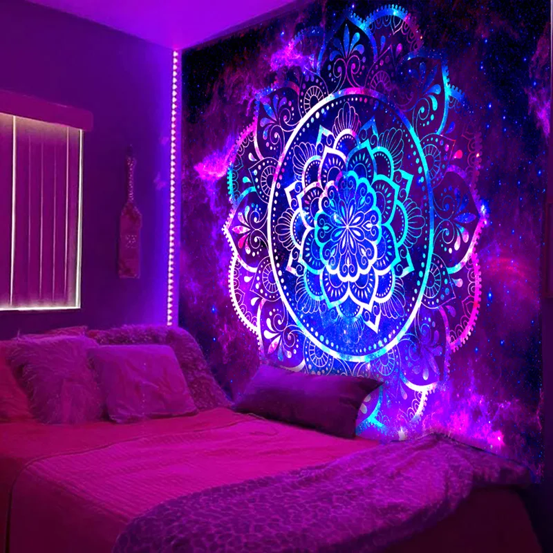 

Hot Selling Fluorescent Tapestry, Digital Printing, Cartoon, Starry Sky, Fluorescent Hanging Cloth, Home Decoration