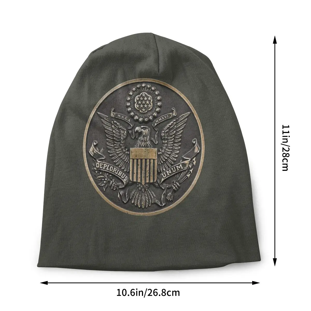 Deploribus Unum Skullies Beanies Hat USA President Seal Trump Election Vote Goth Outdoor Caps Warm Dual-use Bonnet Knit Hat