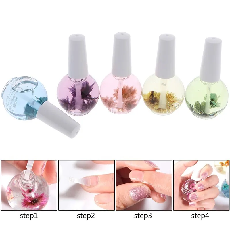 1 Flasche 15ml getrocknete Blume erweichen Nagel hautöl transparentes Nähröl Multi Duft Maniküre Nagel kante Pflege Pflege öl