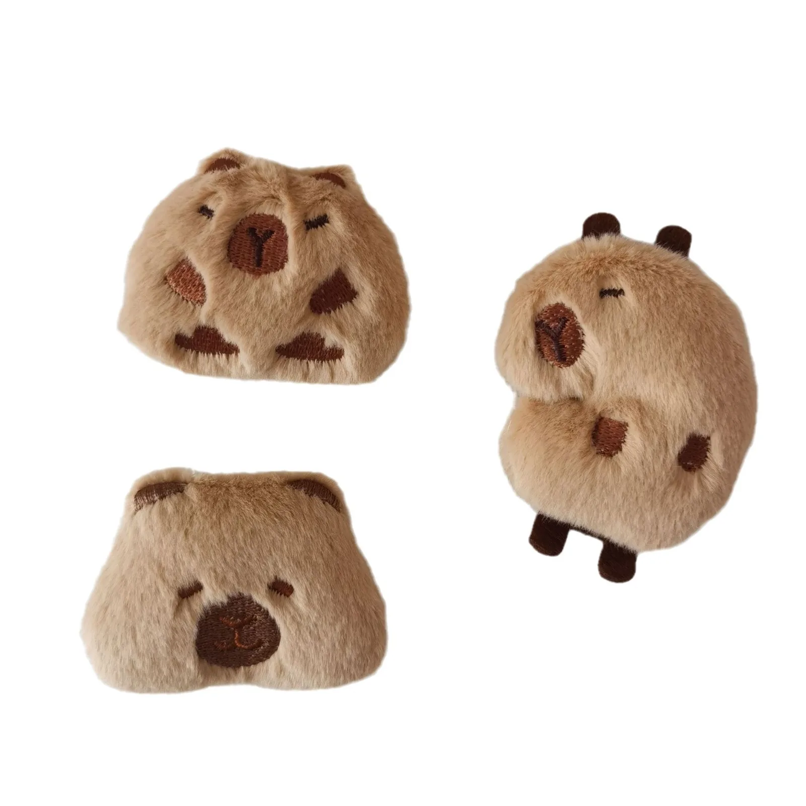 Cute Capybara Animal Plush Doll Brooch Fluffy Soft Stuffed Clothes Badge Pins Kapibala Brooch Backpacks Decoration Accessories