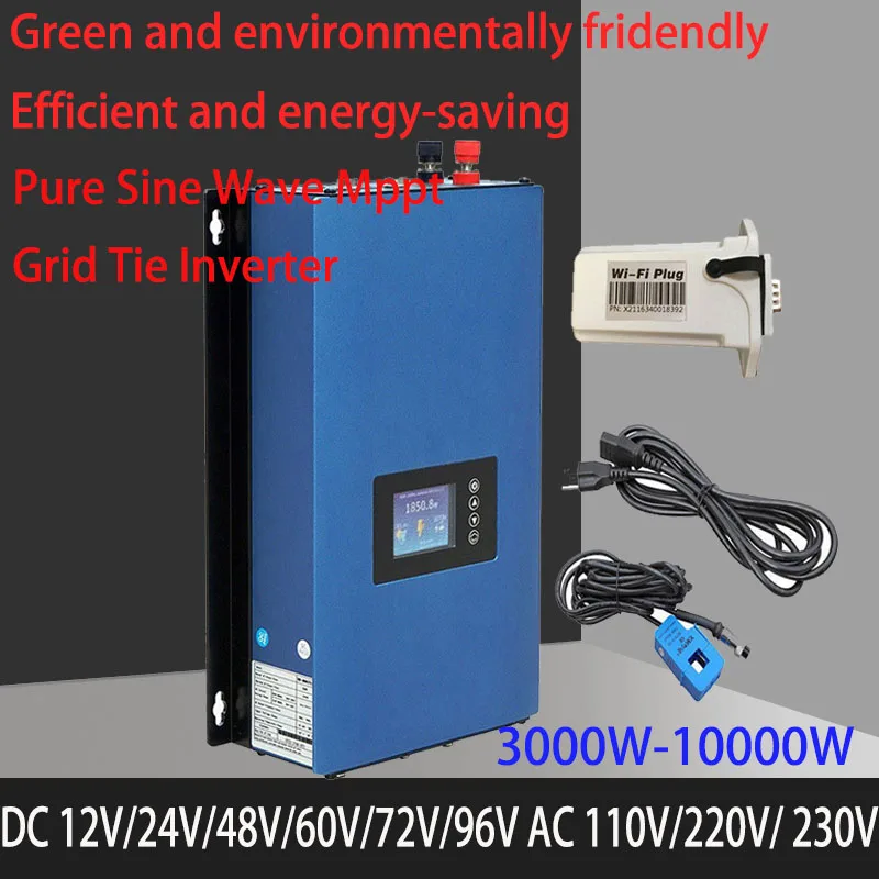 3KW 5KW 10KW Wind On Grid Tie Inverter with Limiter Wind Turbine Generator WIFI Monitor Battery Discharge DC22-90V to AC90-260V