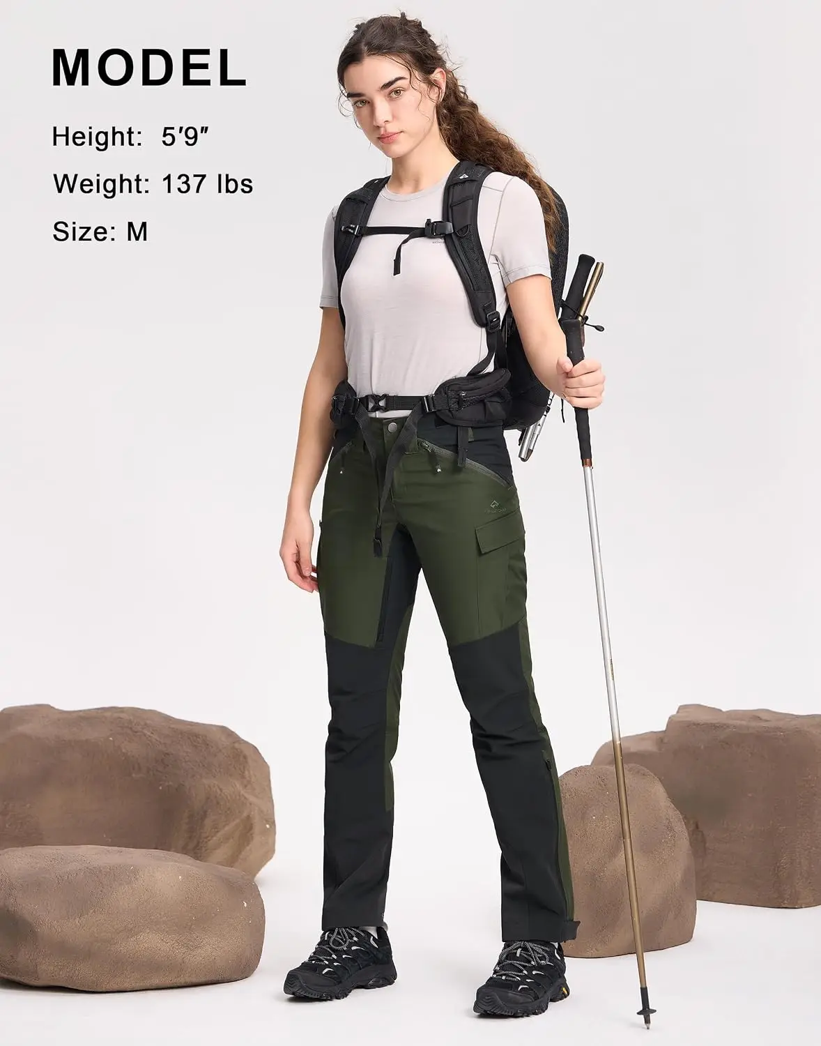 Pioneer Camp Women's Durable and Ventilated Pants Cordura-Accents Ripstop Water Resistant for Trekking Outdoor