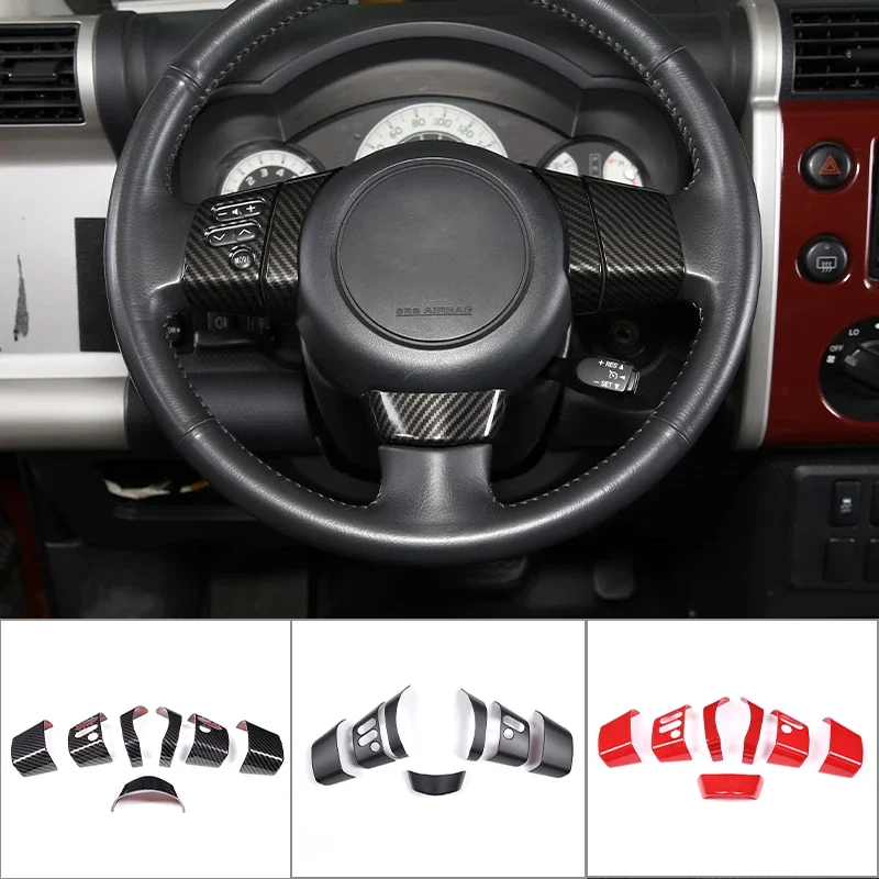 

Накладка на руль автомобиля из АБС-углеродного волокна, кнопка управления, рамка для Toyota FJ Cruiser 2007 2008-2021, аксессуары для интерьера