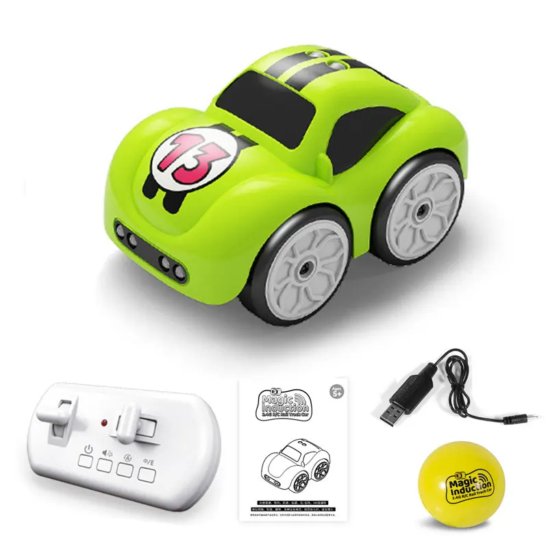 Mini RC Car Intelligent Sensor Remote Control Cartoon Car Radio Controlled Electronic Vehicle Smart Induction Track Music Toys