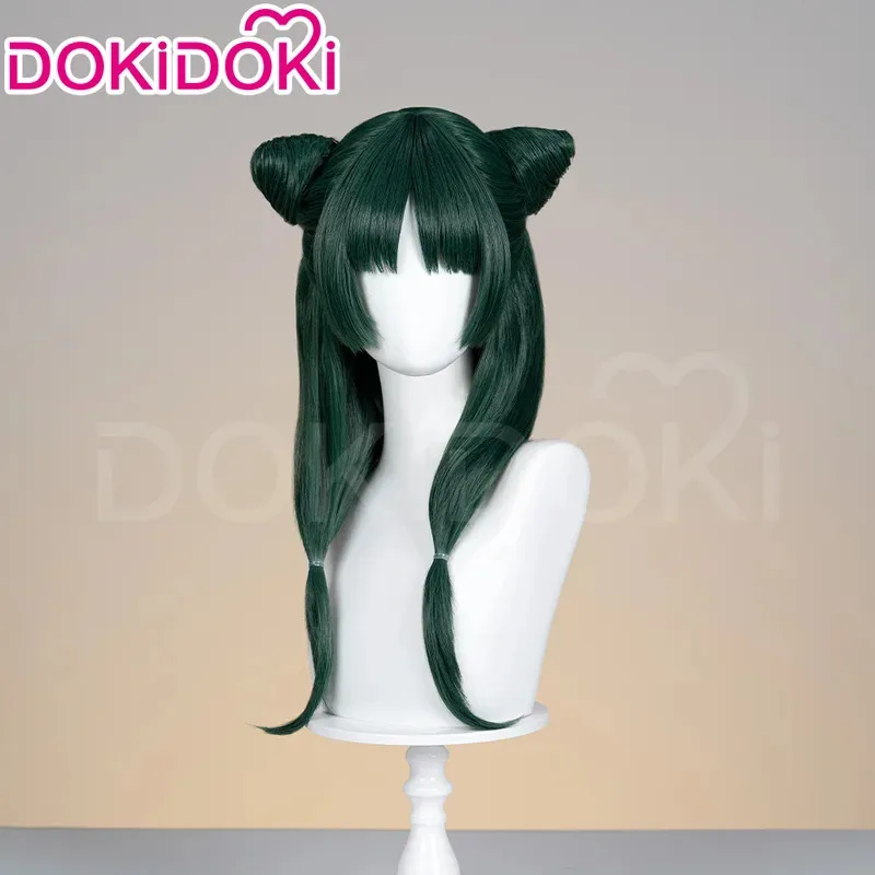 Maomao peruca anime a boticário diários dokidoki feminino 60cm verde enegrecido cabelo longo mao mao sapo peruca cosplay boné grátis