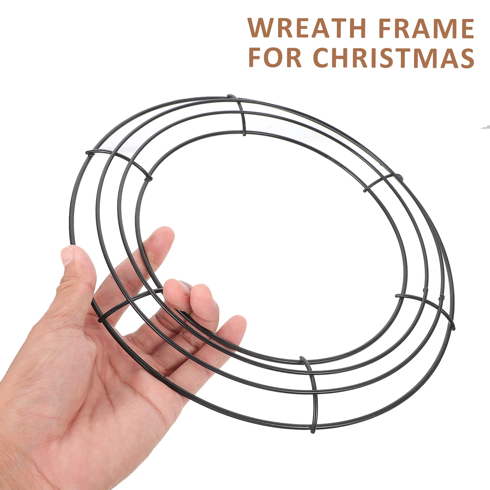 

3Pcs DIY Wreath Making Rings Round Iron Frame for Christmas Decorations Artificial Flowers Dried Leaves Crafting