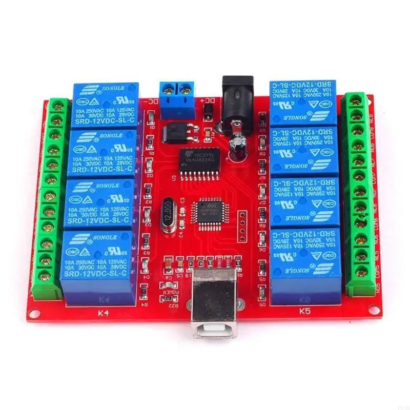 P9JB 12V 8 Saluran USB Relays Modul Programmable Kontrol Komputer Sakelar Kontrol USB