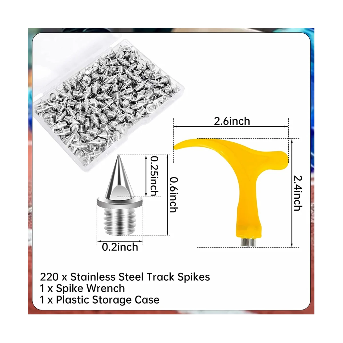 Stainless Steel Spikes for Track Shoes, Replacement Spikes for Ice Cleats Steel Pyramid Spikes for Hiking, High Jumping