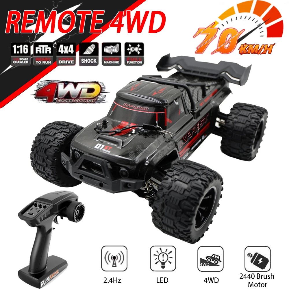 

KF18 1:14 4WD RC Car Off-Road Racing High Speed Brushless Motor 2.4G Remote Control Cars Truck 75km/H Truck With LED Light Toy