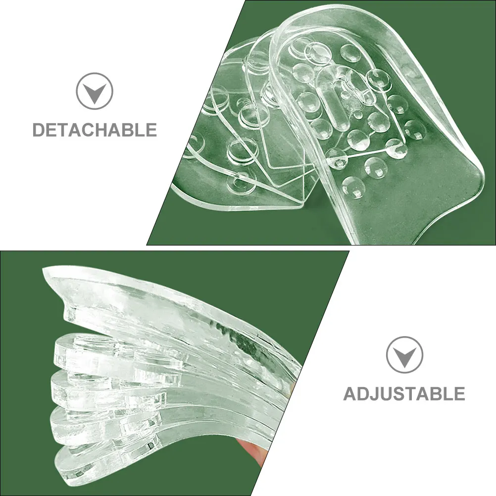 

Height Increase Insoles 3cm Transparent 5 Layers Adjustable for Shoes Sneakers Boots Flats TPR Pads