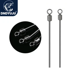 DNDYUJU 20pcs Fishing Rolling Swivels Long Pole Rolling Swivels Fishing Hooks Connector Stainless Steel Ring Fishing Accessories