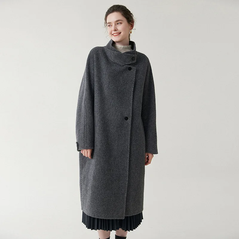 

Wool Coat Women Mid-Length Autumn/Winter Loose Wool Overcoat