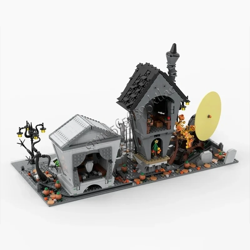 616개 MOC 모듈형 디스플레이 베이스 세트 21351 악몽 전의 빌딩 블록 건축 모델 브릭 선물 장난감