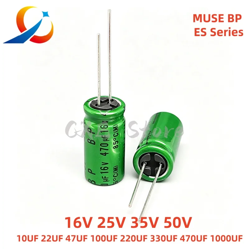 MUSE BP ES 16V 25V 35V 50V1UF 2.2UF 3.3UF 4.7UF 10UF 22UF 47UF 100UF 220UF 330UF 470UF 1000UF Audio Electrolytic Capacitor NEW