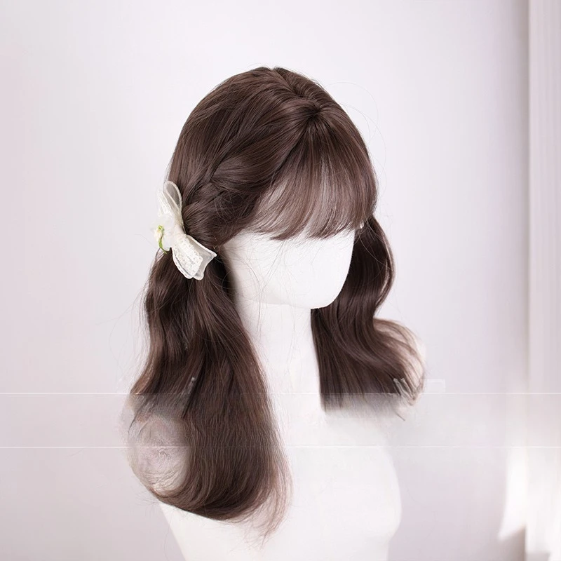 شعر مستعار أنثى شعر طويل طبيعي غطاء رأس كامل شعر طويل شعر طبيعي طويل مجعد شعر مستعار لوليتا غطاء شعر مستعار