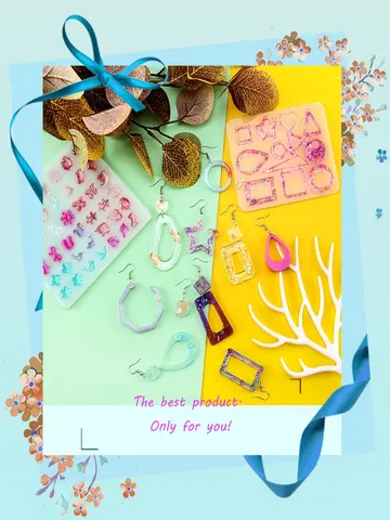 Silicone Earring Mold Earring Resin Mold Jewelry Making Casting Tools Earring Hooks for Craft DIY Charms Pendant Earring Making
