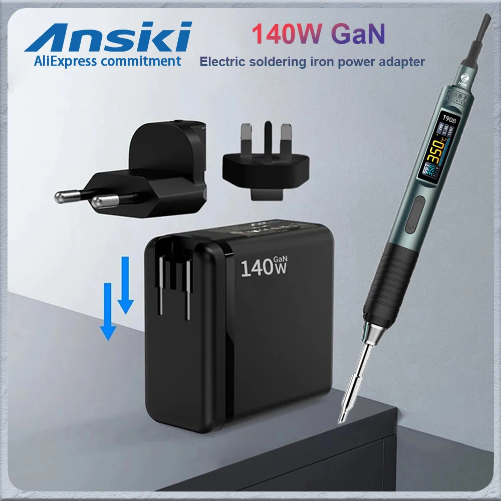 Electric soldering iron power adapter PD3.1 140W GnN for T90 soldering iron power adapter soldering kit