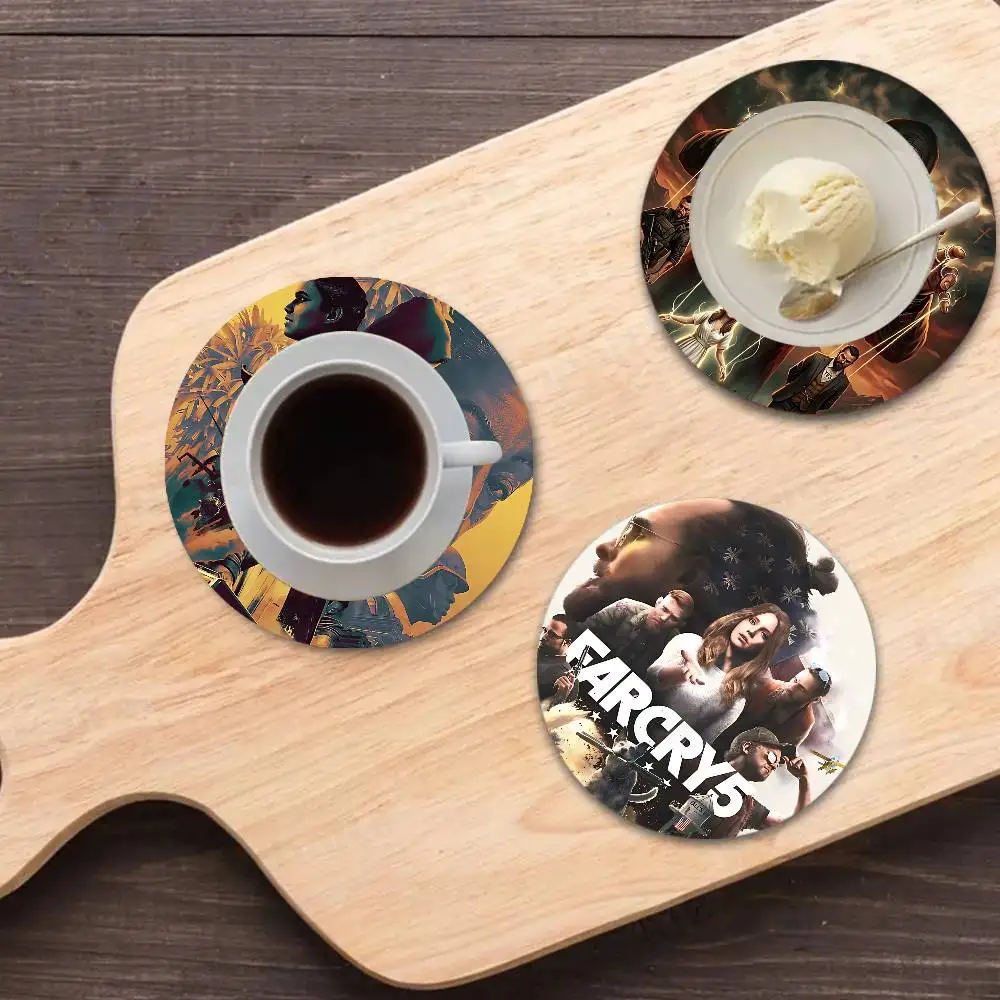 FPS Action shooting F-FarCry game Natural Coaster Creative Cartoon Absorbent Cushion Coffee Mug Bowl Cushion Insulation Cushion